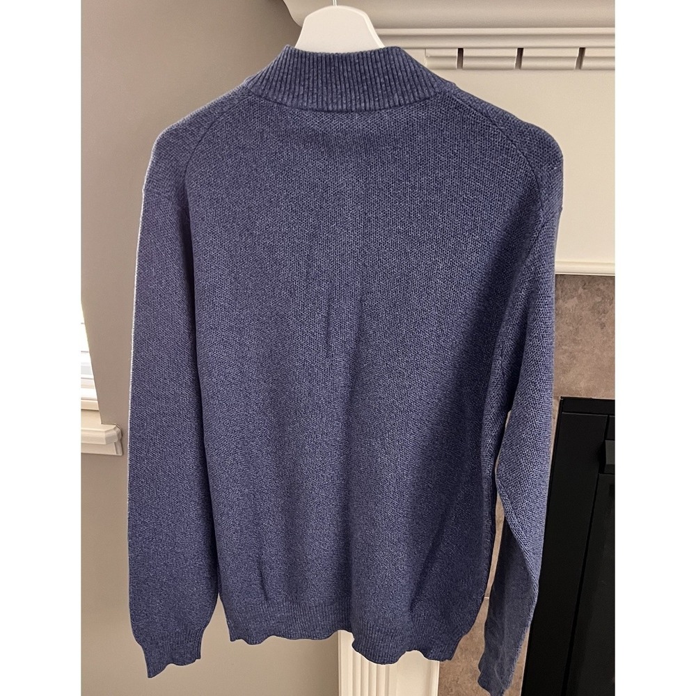 NWT Peter Millar Men's Ocean Blue Nevis Twisted Knit 1/4 Zip Pullover Sweater L - Picture 3 of 10
